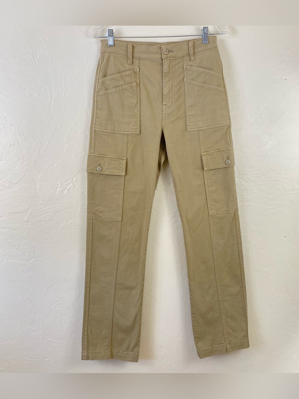 Madewell Size 26 Khaki Beige The 90s Straight Leg Cargo Cotton Denim Jean